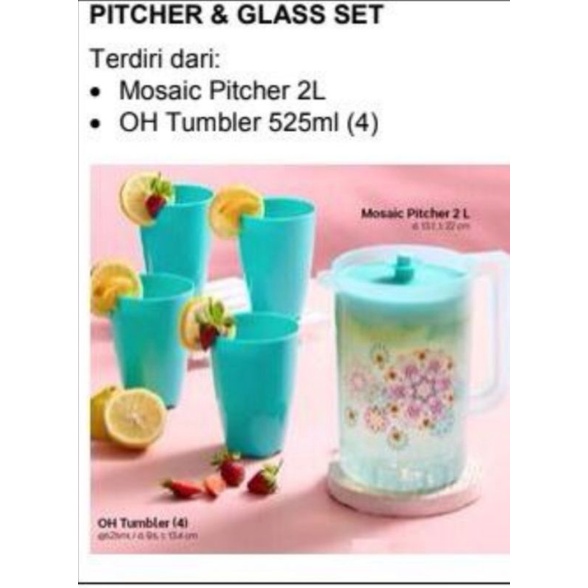 Teko /Pitcher dan gelas set  tupperware promo