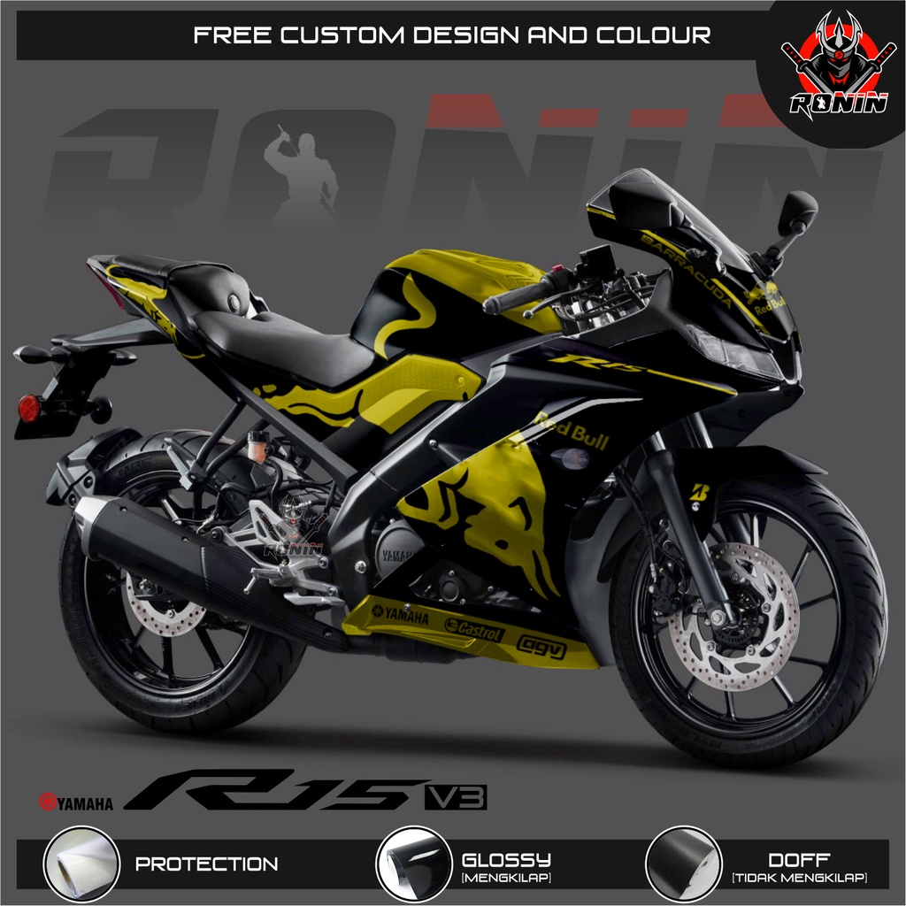 Sticker Decal FULL BODY R15 V.3 Motif RDB Barcade Yellow