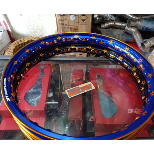 Velg DFT Thailand motif bintang - velg DFT star 140/140-17 sepasang - velg jari jari DFT