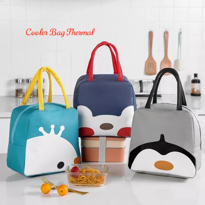 Tas Bekal Premium Motif Lucu Waterproof Lunch Bag Kanvas Tebal Waterproof Goodie Bag Tas Bingkisan