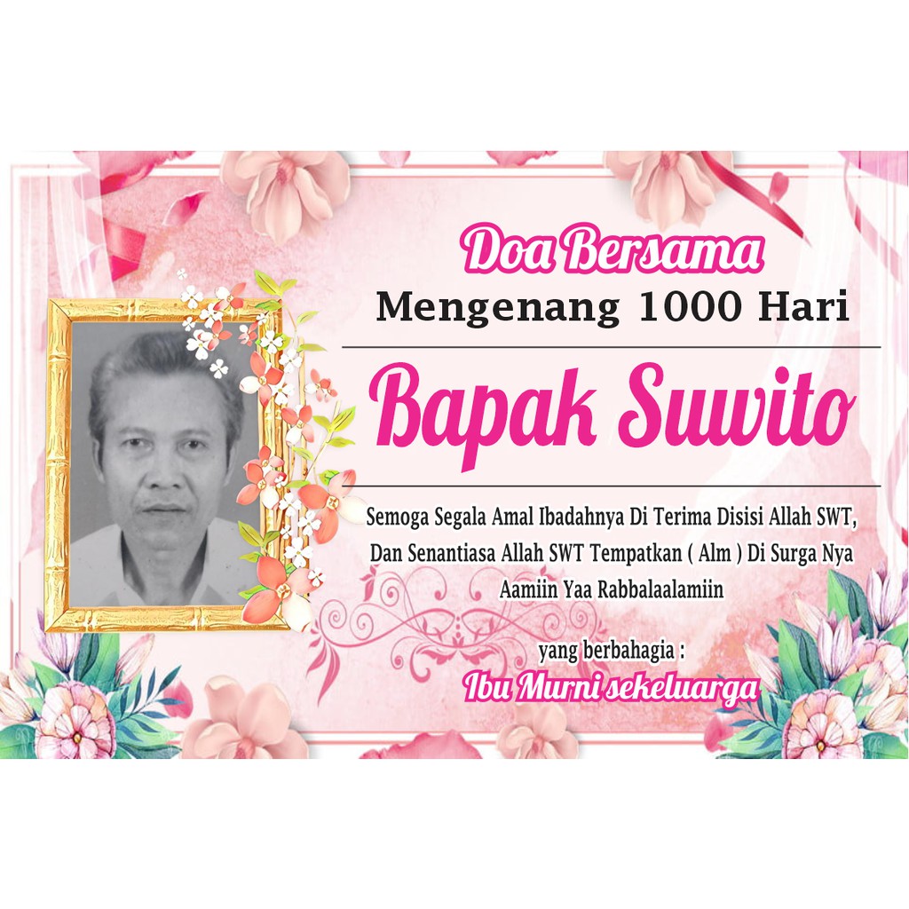 KARTU UCAPAN TAHLILAN MEMPERINGATI 40 HARI / 100 HARI / 1000 HARI MURAH