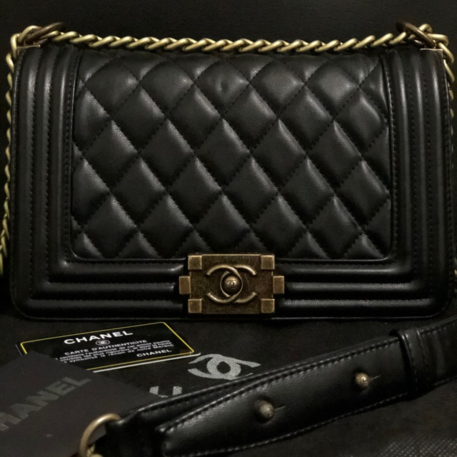 Preloved tas chanel boy lambskin vintage
