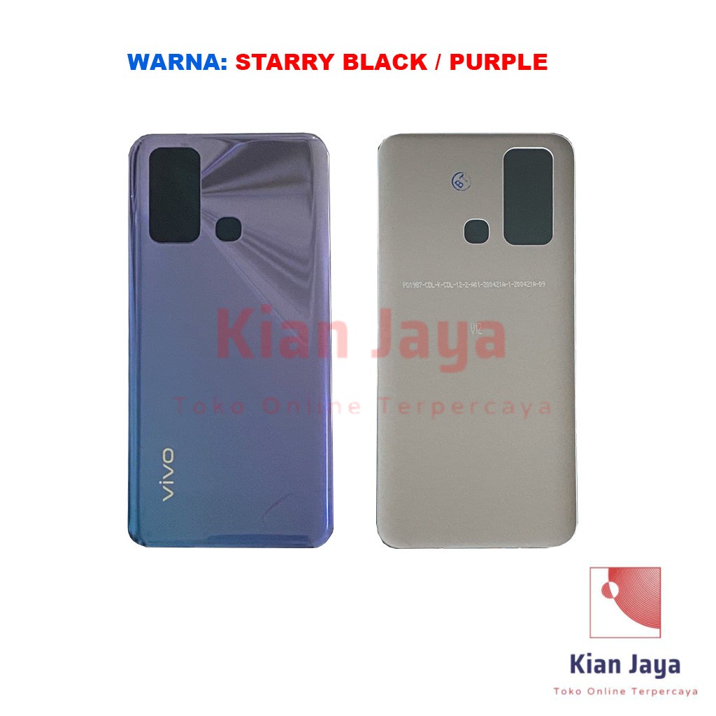 Backdoor Vivo Y50 Back Cover Tutup Belakang Baterai Cassing Casing Backcase Original