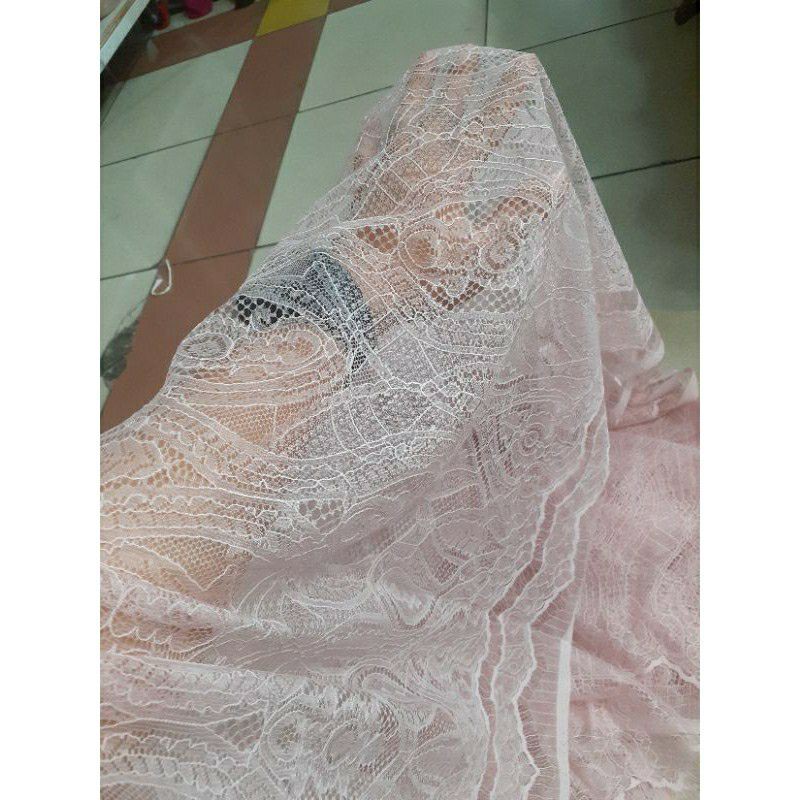 Bahan Brukat cuntili Semi Prancis Bahannya Lembut