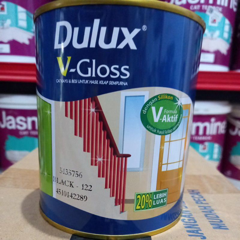 dulux v gloss 1 kg 122 black cat kayu dan besi