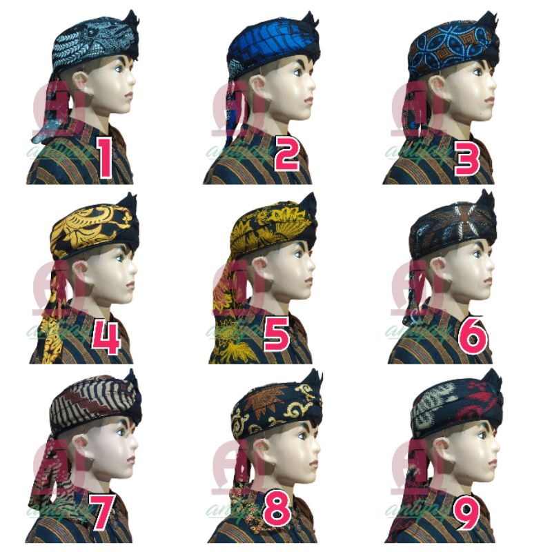 Blangkon anak udeng iket topi balita kecil motif aneka batik praktis