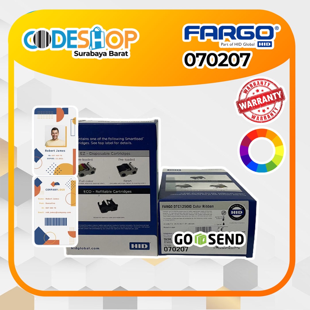 Tinta Printer Id Card Fargo DTC1250ID Pn 070207 Ribbon Ymcko