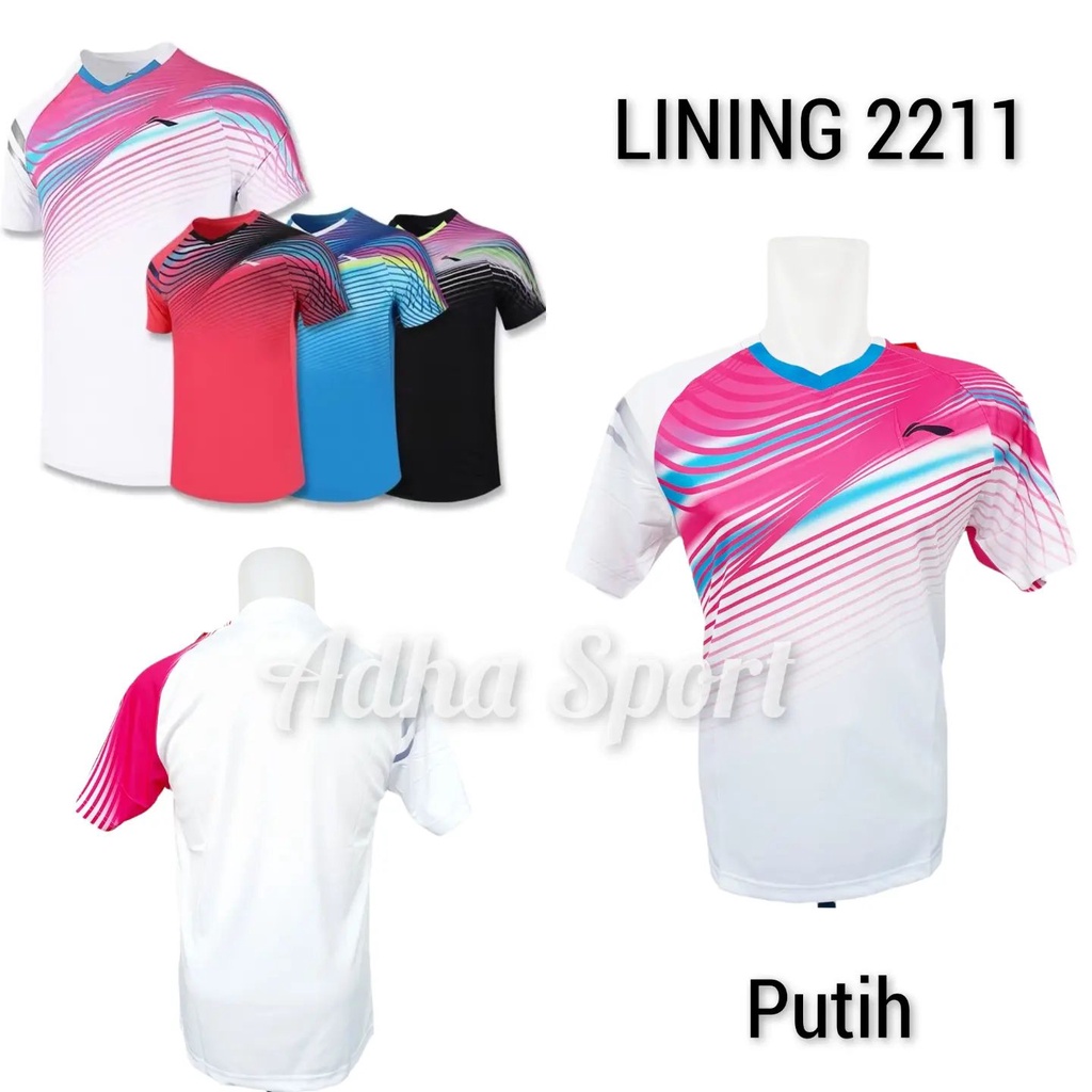 Kaos Badminton L 2211 / L2211 Putih Bulutangkis Adha Sport STORE
