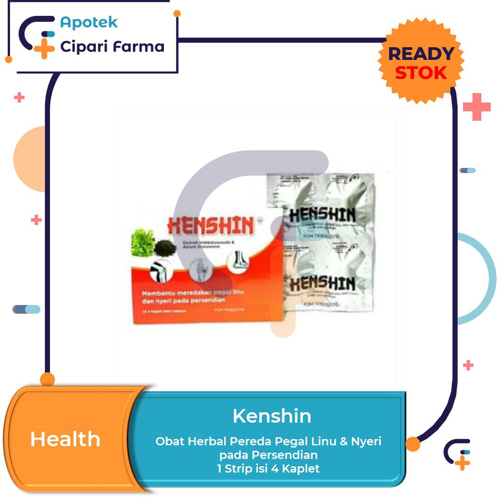 Kenshin Obat Herbal Pereda Pegal Linu | Nyeri Sendi 1 Strip isi 4 Kaplet