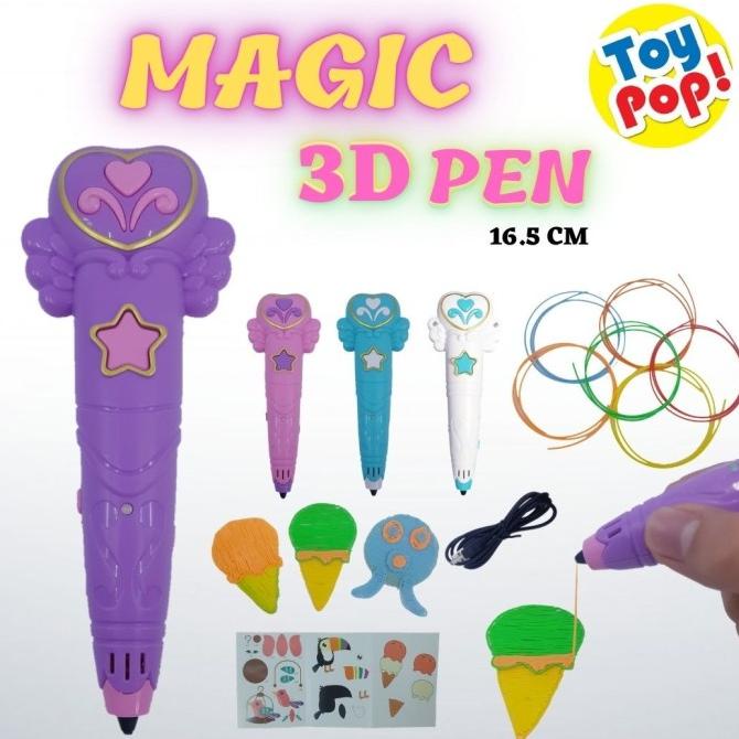 

Mainan Edukasi Anak Magic 3D Pen Pulpen Ajaib membuat gambar 3 dimensi