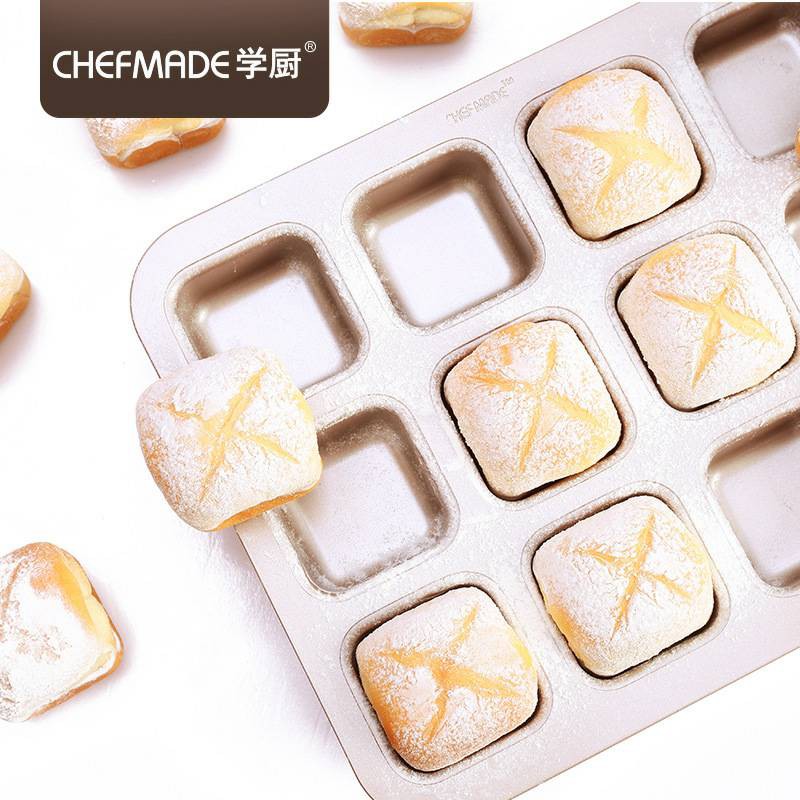 Chefmade 12 cups square mold bake pan wk9149 / loyang kue mini square loaf pan