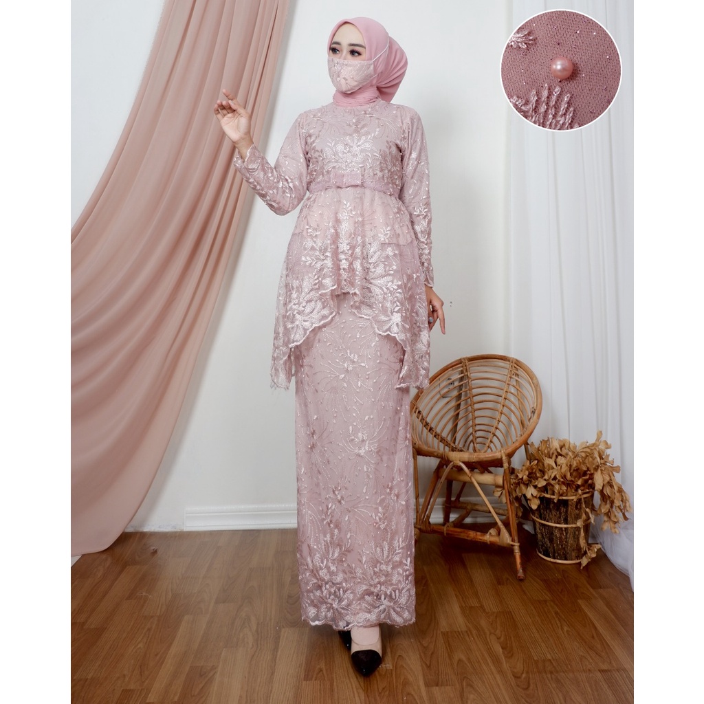 Kadai.baju  / Kebaya tunik / Kebaya wisuda / Setelan Kebaya Zahira / Baju pesta wanita