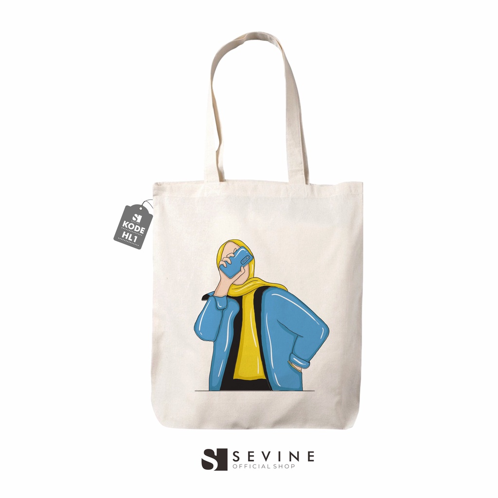 Sevine Totebag Tas Wanita Tote Bag Resleting Custom Hijab Stylist Series - HL