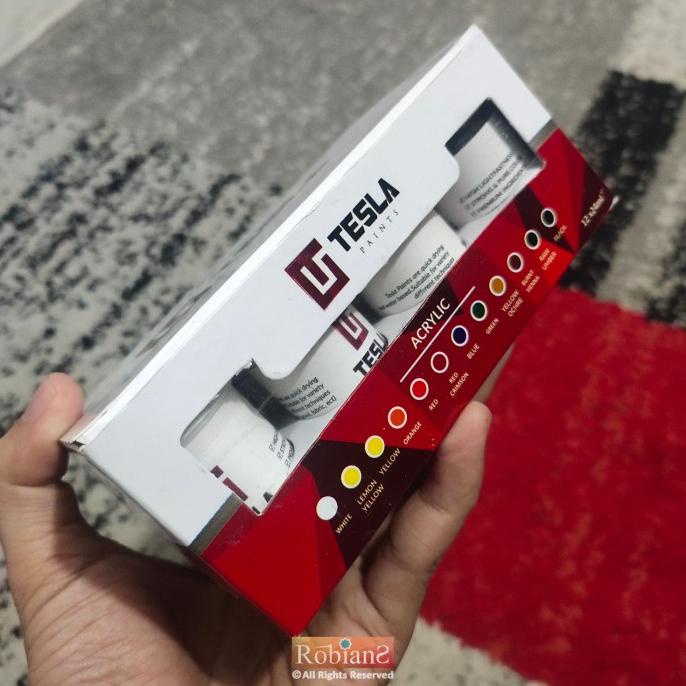 

Cat Lukis / Cat Akrilik Set - Tesla Acrylic Paint - Uk. 24 Ml 12 Warna