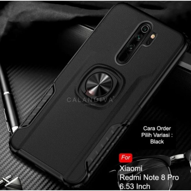Hard Case Xiaomi Redmi Note 8 Pro Casing Ring Thunder 360 Spigen