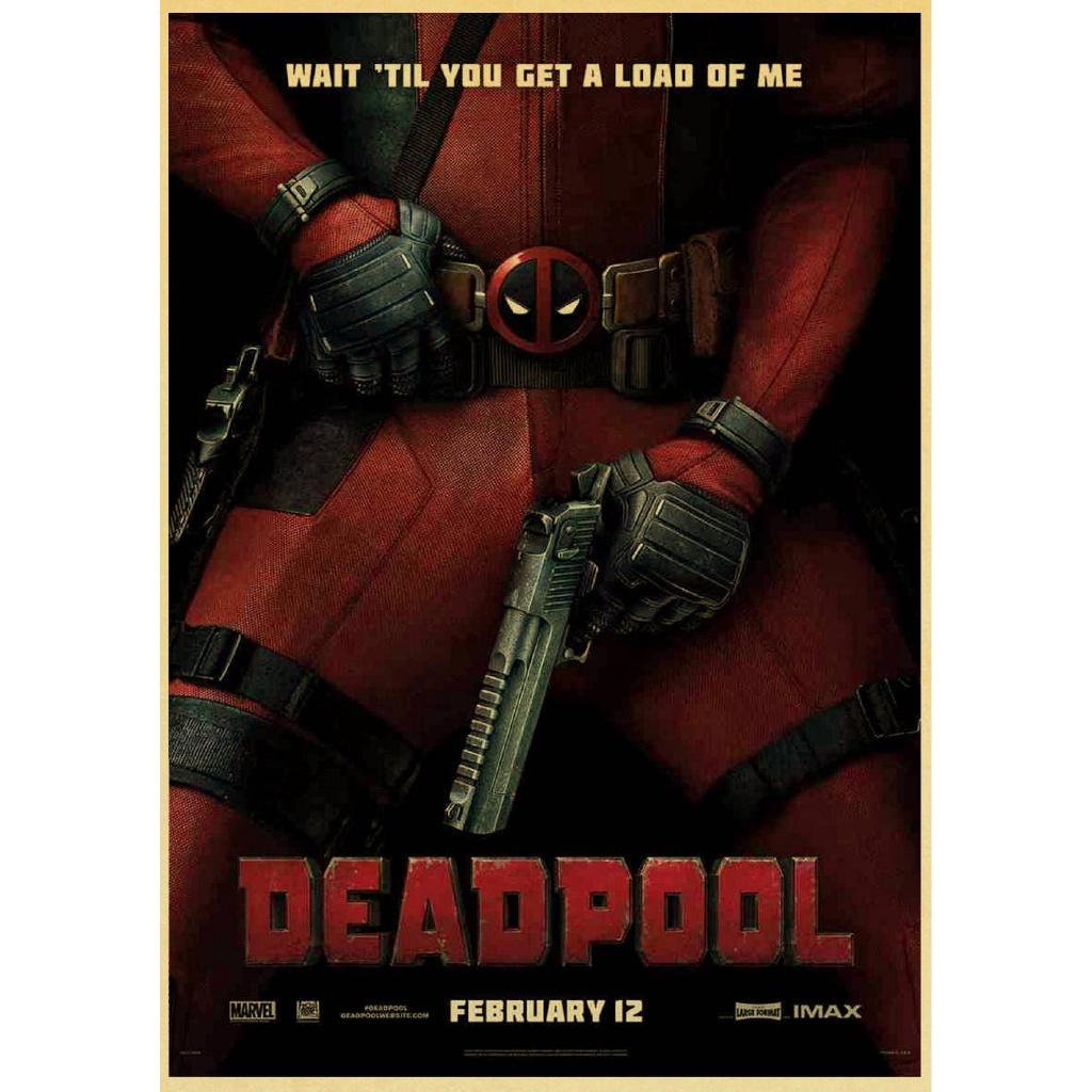 Poster Lukisan Kartun Marvel Superhero Deadpool Bahan Kertas Kraft Gaya Retro Untuk Dekorasi Kamar Anak