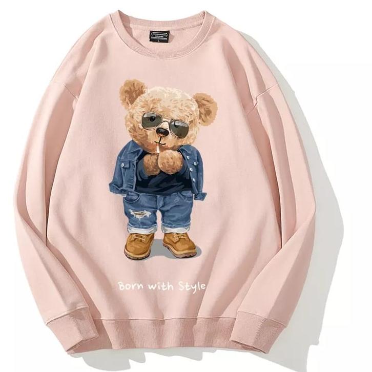 Jangan Ketinggalan order..  SWEATER BORN WITH STYLE TEDDY BEAR 3D,XL PRINTING
