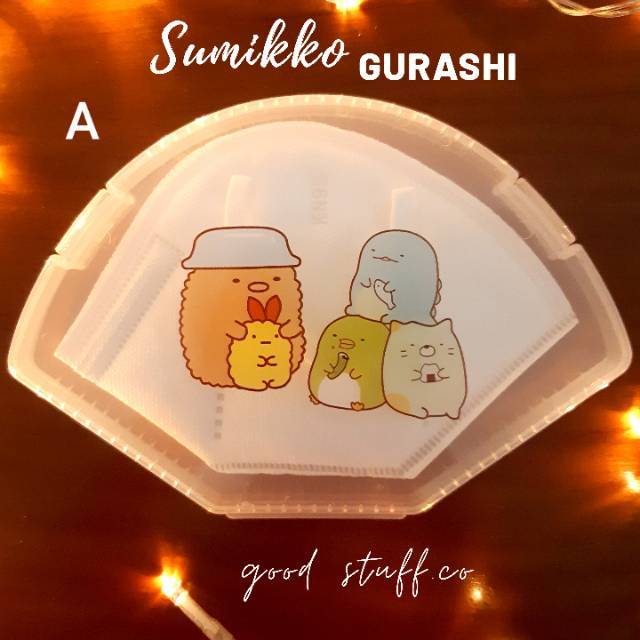 READY sumikko gurashi storage mask case box tempat kotak masker kain medis n95 kn95