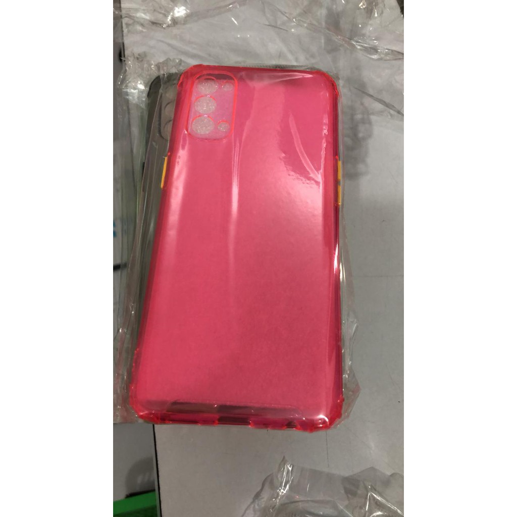 Soft Case Oppo Reno 4 Indonesia 6.43 Inchi TPU Button Color Transparan Pelindung Kamera