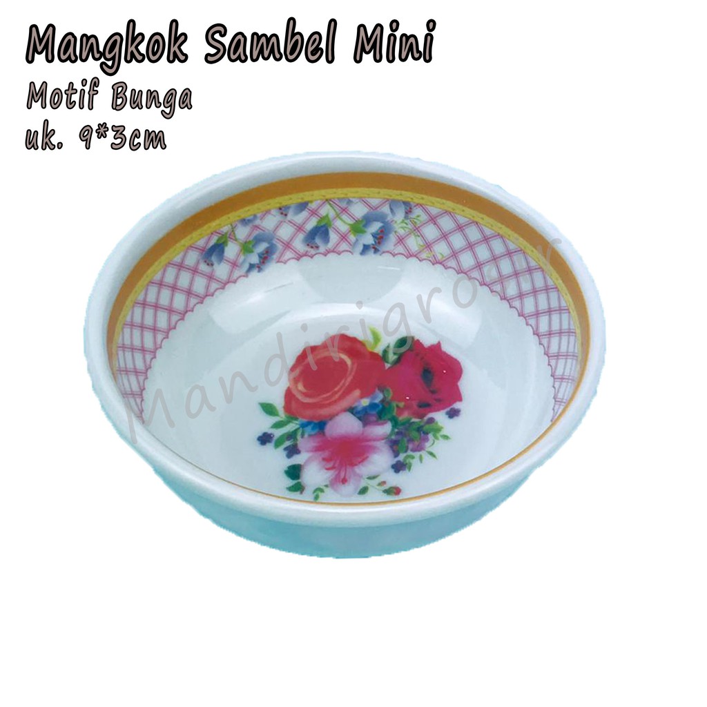 Mangkok * Sambel * Motif Bunga * 9*3cm