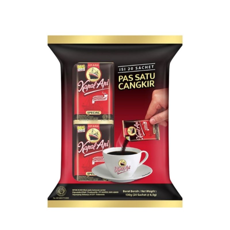 

Kapal api Kopi Hitam Special Sachet Mini isi 20×6.5gram