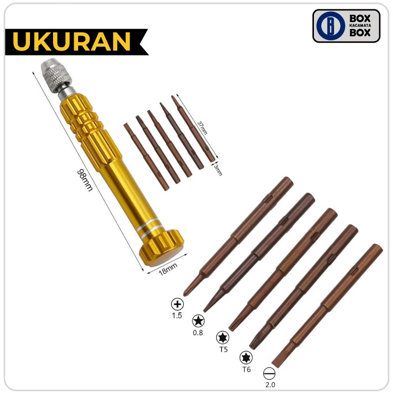 Mushto Obeng Kacamata Serbaguna / Set Obeng 3in1 / 5in1 / 10 in 1 Multifungsi Reparasi / Set Obeng Kecil Aksesoris Screwdriver Toolkit
