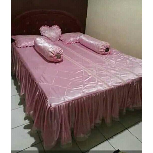 Seprei Pengantin 180x200 /Bedcover Pengantin / Seprei pengantin satin / Seprei pengantin mewah