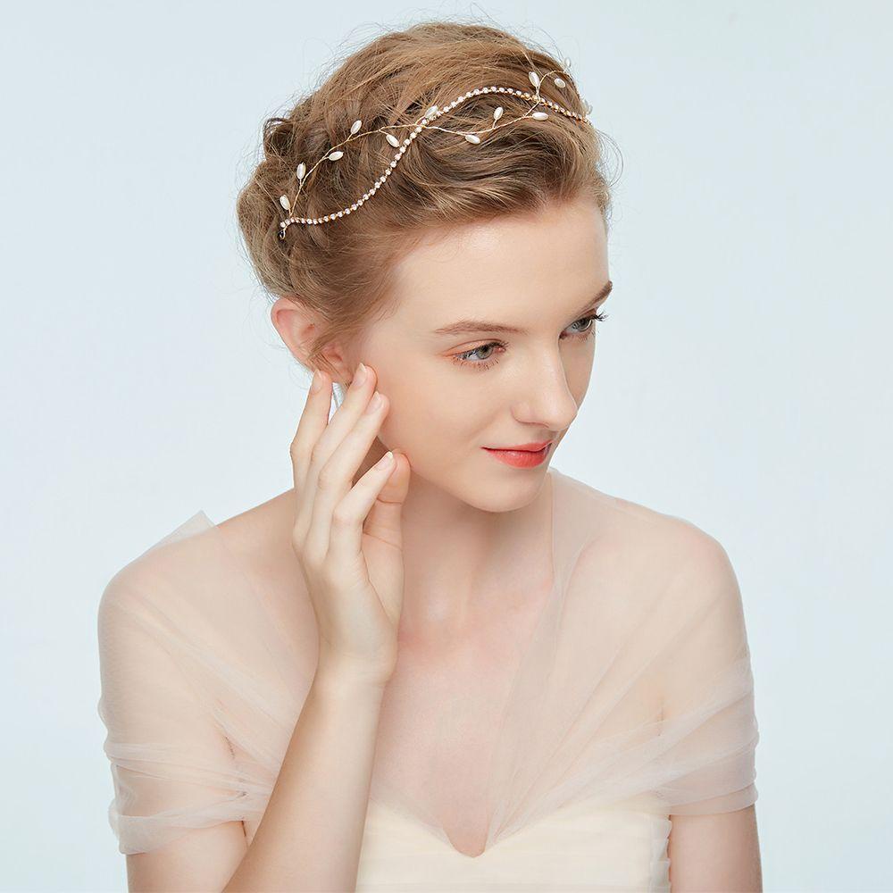 Agustina Kristal Mutiara Pengantin Hairband Fashion Wanita Elegan Hadiah Head Piece Hiasan Kepala Bridesmaid Headband Tiaras