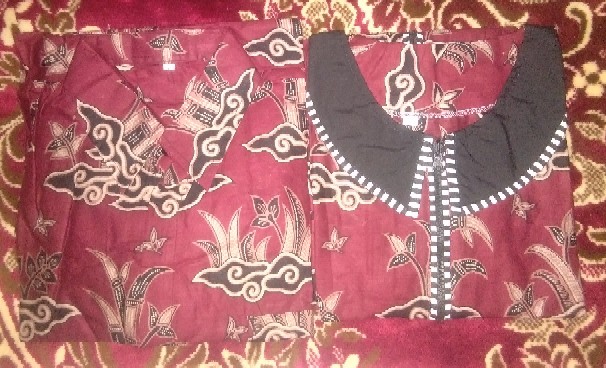 Set Batik Tradisional Couple Tunik Batik-blouse Batik-kemeja Batik Pria Motif Bambu Mega Mendung