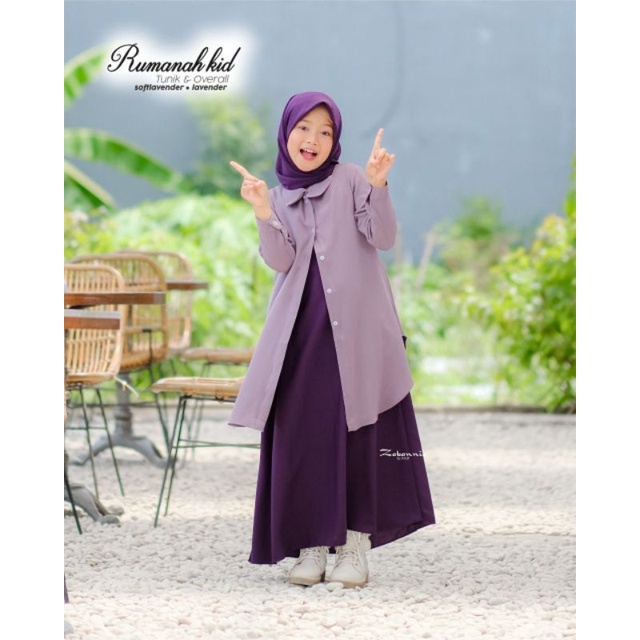 RUMANAH KIDS TUNIK+OVERAL SOFT LAVENDERxLAVENDER