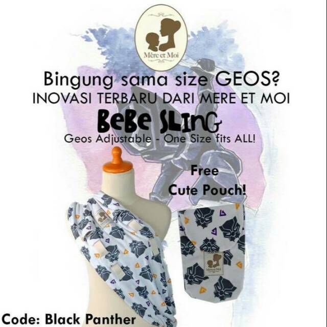Bebe Sling Geos Mere Et Moi Black Panther