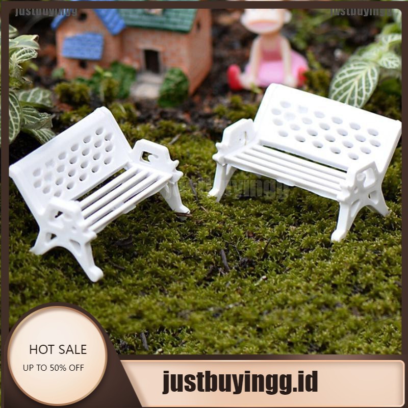 JB✪ 1/5pcs Garden Ornament Miniature Park Seat Bench Craft Fairy Dollhouse Decor