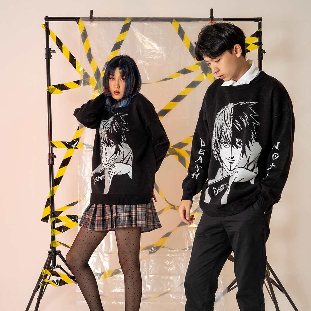 Yesyou Death Note Black Oversized Knitwear