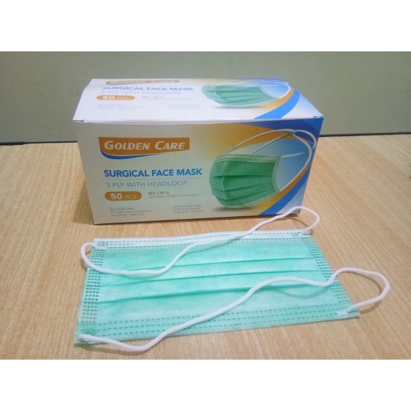 Masker 3ply 3 ply Golden Care Surgical Mask Medis Original