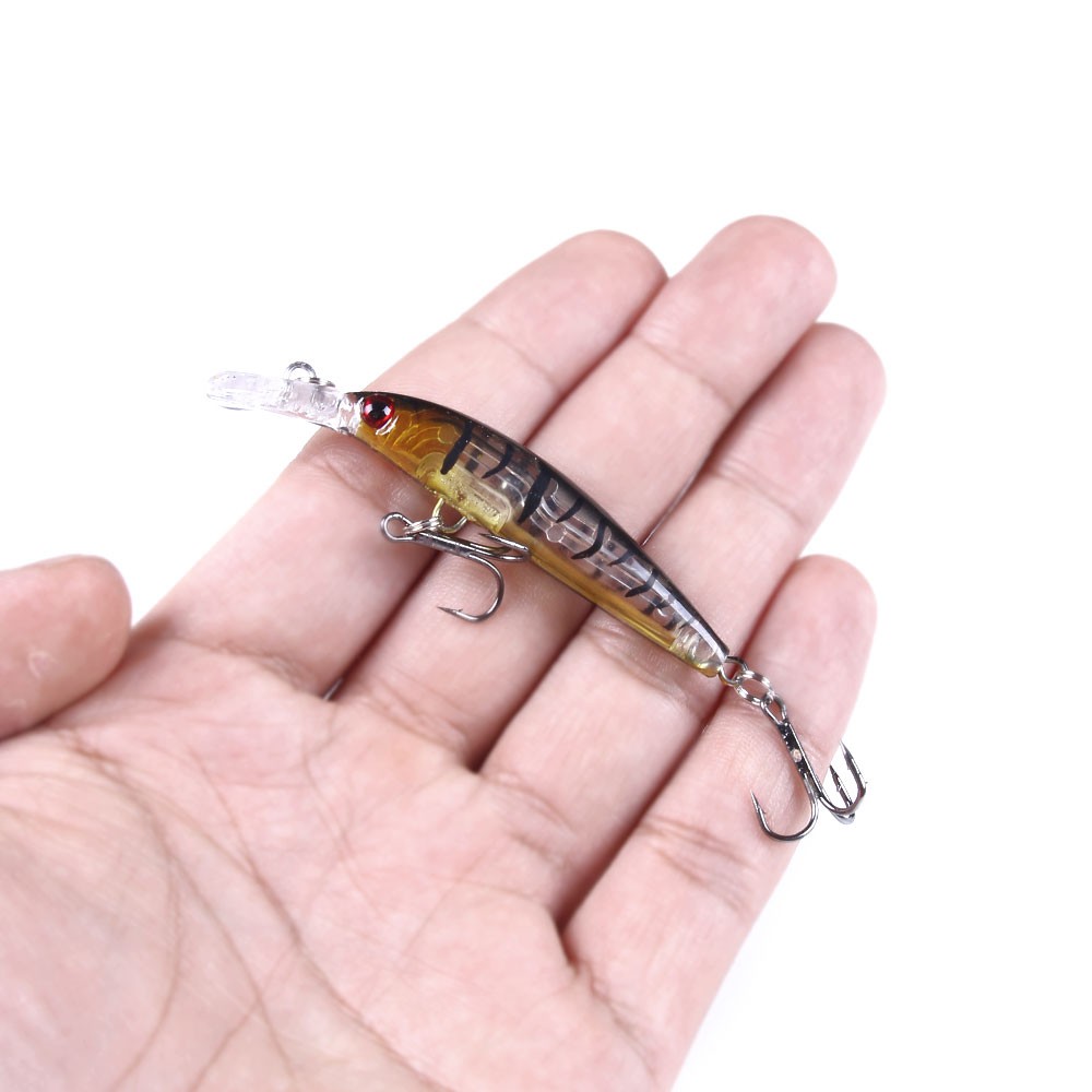 HENGJIA 8pcs 7cm/4g Minnow Umpan Pancing Swimbait Fishing Lure Ikan Bass Kail Bait Topwater Tackle