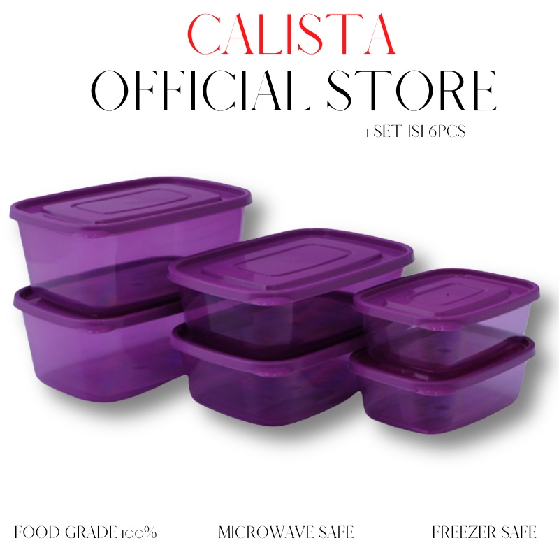 FOOD KONTAINER CONTAINER SET/ TOPLES PLASTIK KOTAK KULKAS CALISTA FURANO SET ISI 6PCS/ TEMPAT PENYIMPANAN MAKANAN BUAH SAYUR DIKULKAS/ FOOD PREPARATION STORAGE ORGANIZER KULKAS SET/ TOPLES PLASTIK CALISTA SATU SET