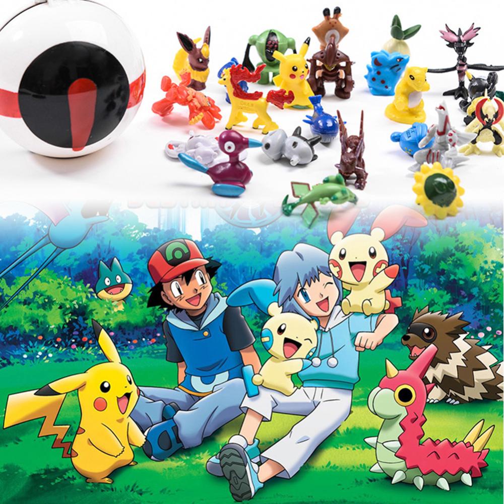 Timekey Mainan Pokeball Pokemon Pikachu Kartun 7cm 3cm Acak Untuk Anak G7Z2