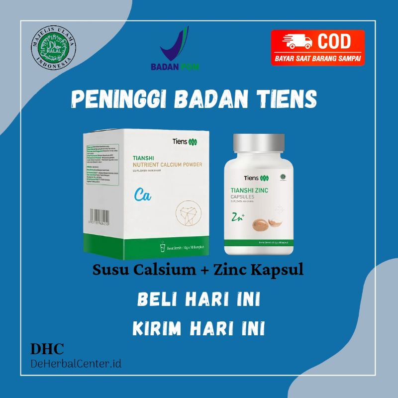 Peninggi Badan Tiens Original Susu Calcium + Zinc Kapsul | Bisa COD