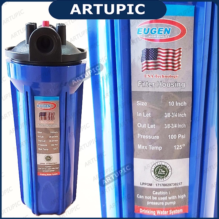 Housing Filter Air 10&quot; BIRU Drat 3/4&quot; Eugen Saringan Air Tanpa Sedimen Filter Air Hosing Houshing Filter Air Sedimen Blue Biru