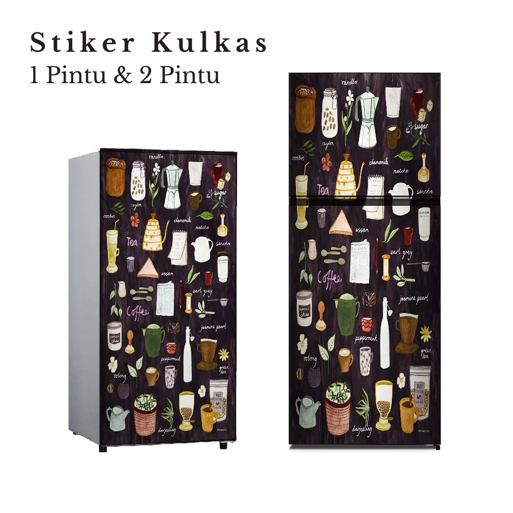 Stiker Kulkas 1 Pintu dan 2 Pintu Motif Kitchen Kode KN-6 - FX
