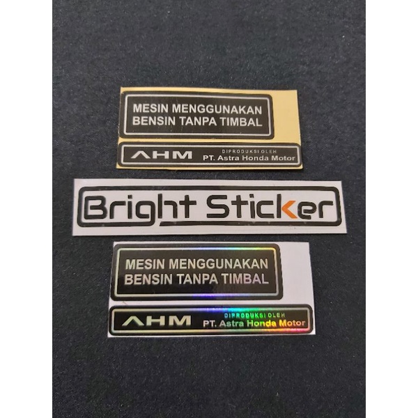 STICKER PERINGATAN WARNING TANKI BENSIN HONDA