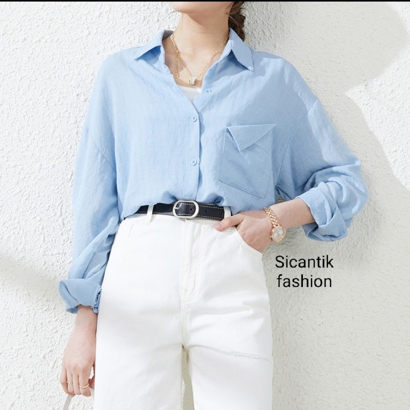 Saku Kemeja Wanita/Blus kemeja linen 2021 Kualitas tinggi Wanita/Atasan wanita kantor Wanita chic lengan panjang-2