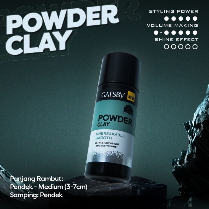 Gatsby Powder Clay Unbreakable Smooth 20gr