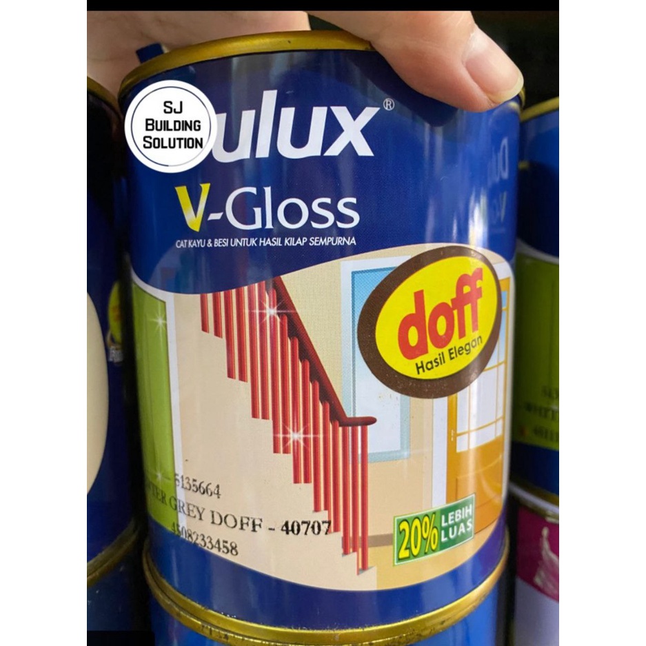 CAT MINYAK DULUX V-GLOSS KAYU BESI 1 LITER WHITE BLACK DOFF WARNA