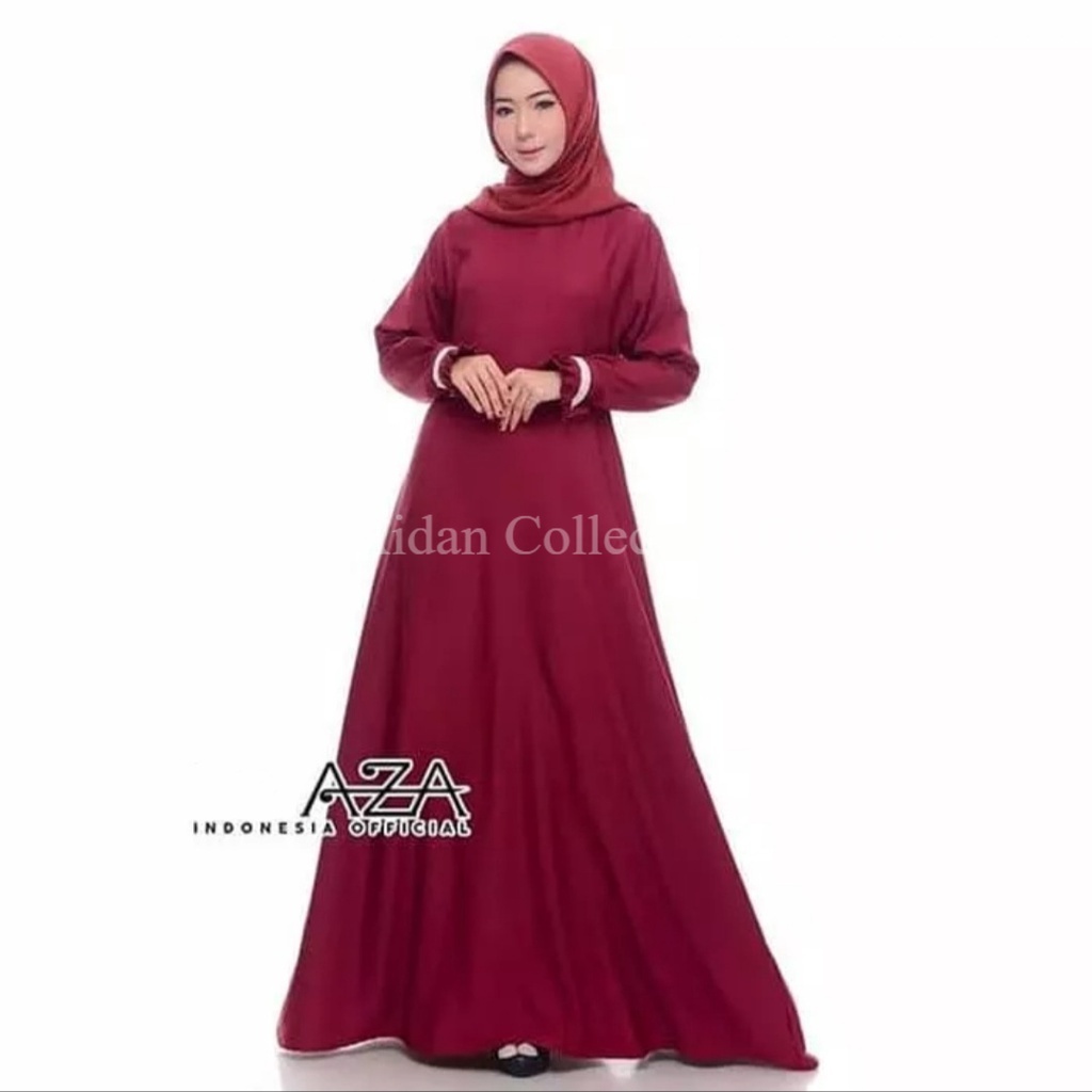 Gamis Polos Toyobo Fodu Premium Motif Bordir Renda Kekinian Murah