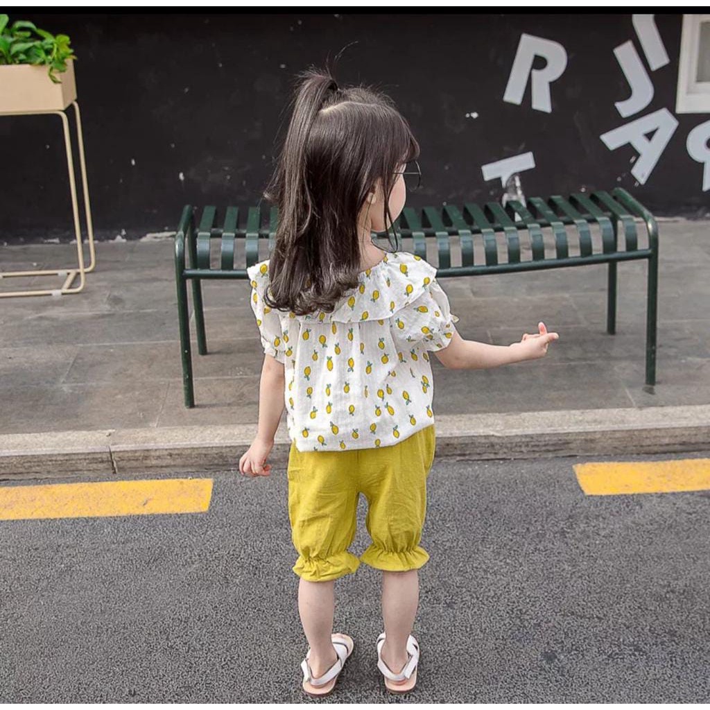 BARU! LIK010 - 2in1 Setelan Bayi Cewe Fashion Lucu Pergi Jalan Santai