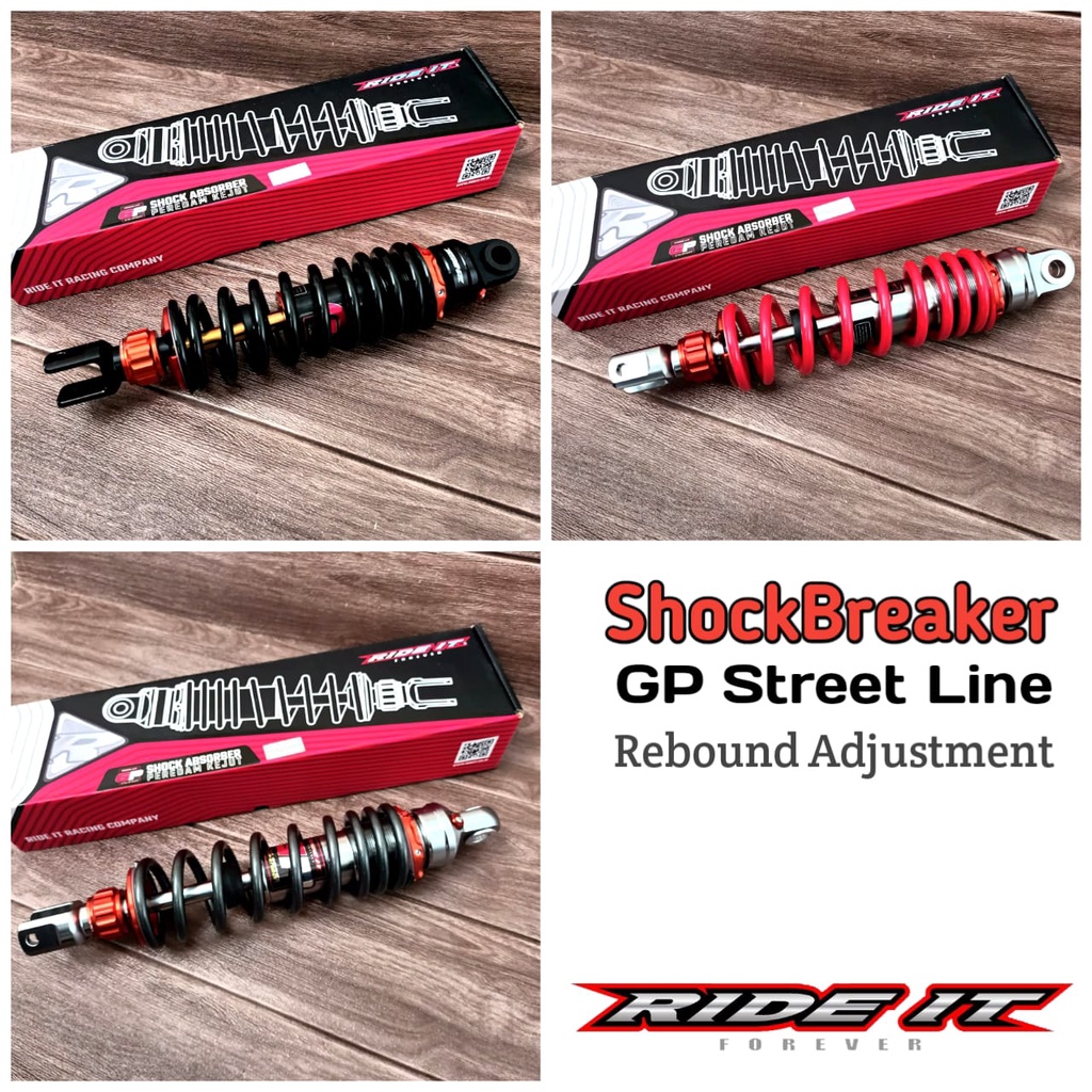 Skok Belakang Ride IT GP Street Line 310mm 330mm Matic Mio Beat Scoopy Vario 125 150 Shockbreaker model KTC PRO RAZOR KLIK