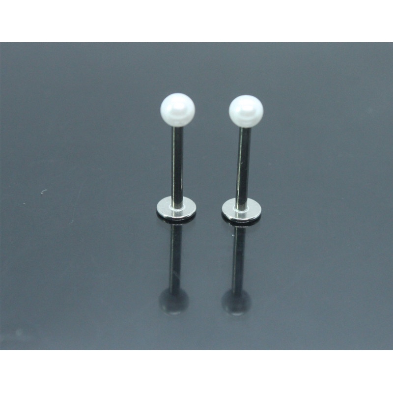 Sepasang 16G Labret Lip Stud Ear Cartilage Tragus Earrings