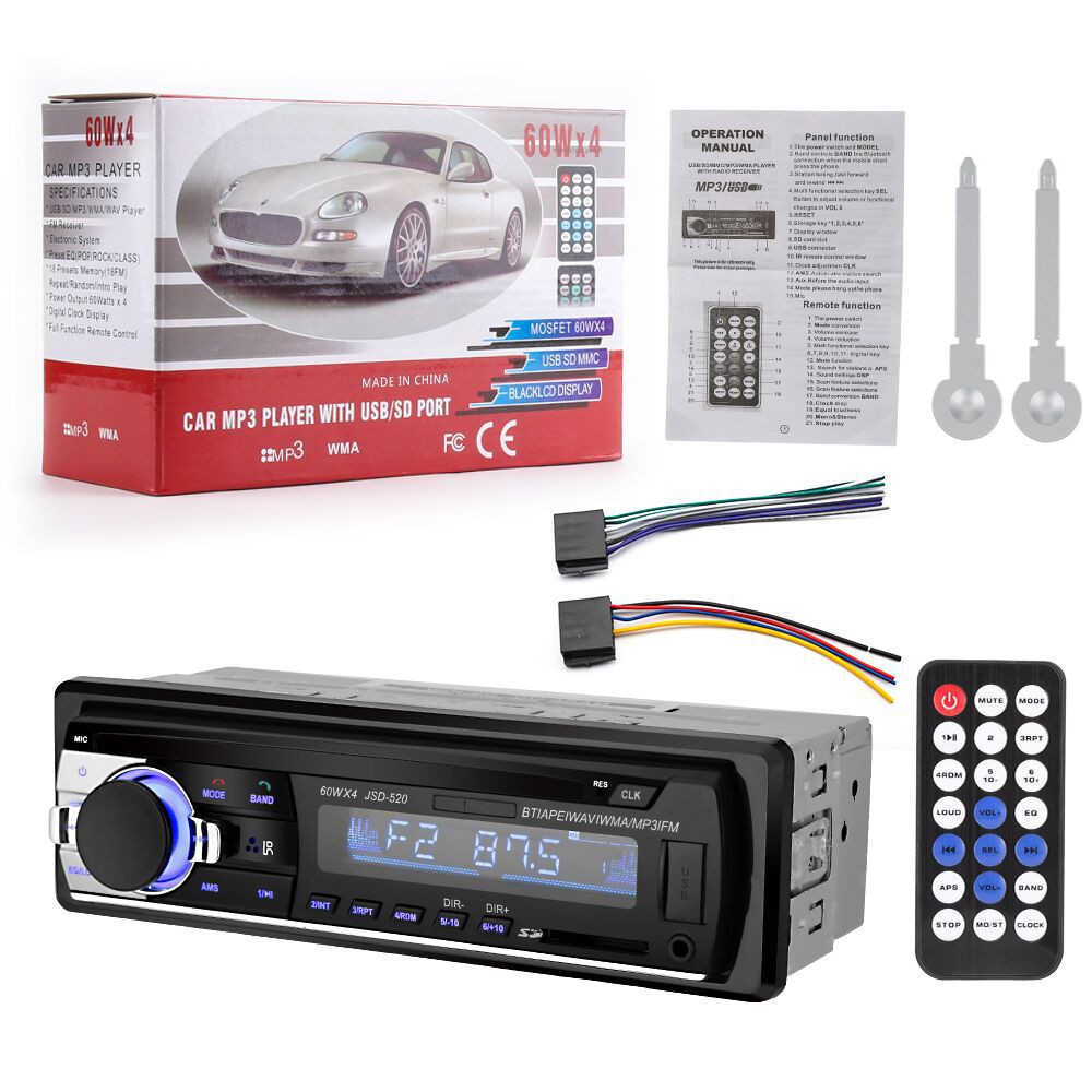 JSD‐520 KC TAPE AUDIO RADIO MOBIL MULTIFUNGSI BLUETOOTH USB MP3 FM - AUDIO & VIDEO MOBIL - AKSESORI-