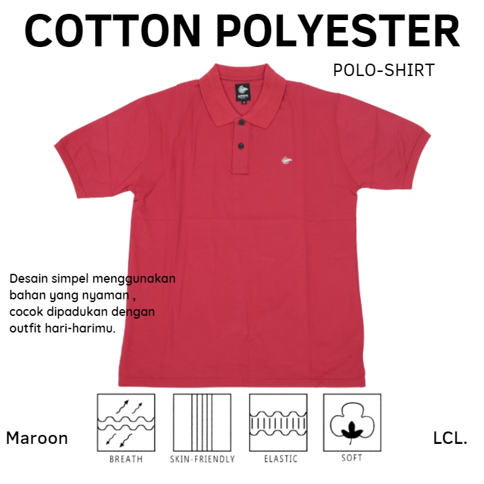 LCL. Footwear Official / Kaos T shirt Polo Pria / Aleron Maroon